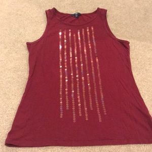 Gap Maroon Sequin Tank Top!! Sz Small! Cute!
